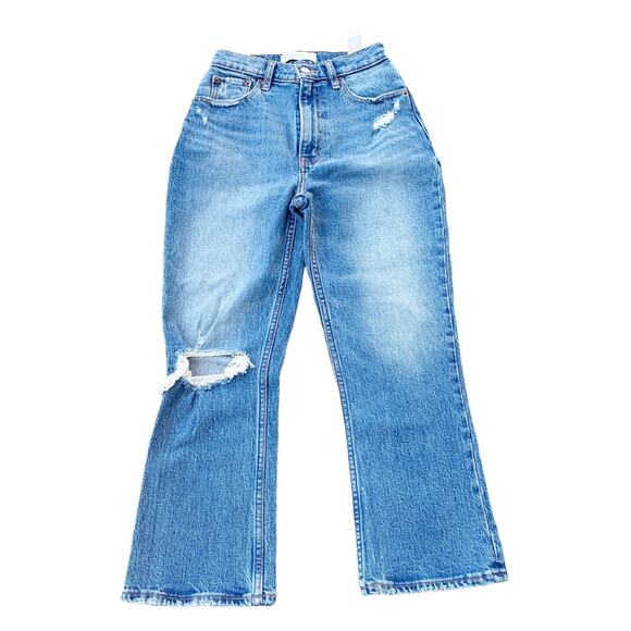 Abercrombie & Fitch Curve Love Ultra High Rise Kick Flare Jeans 24 Short 24S 00S - Picture 1 of 15